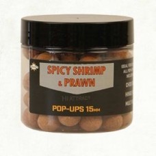Бойлы плавающие Dynamite Baits Spicy Shrimp & Prawn Pop Ups 15 mm
