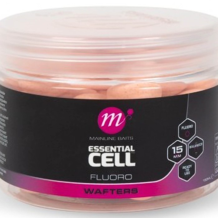 Бойлы нейтральной плавучести Mainline Essential Cell Fluoro Wafters Pink 15mm