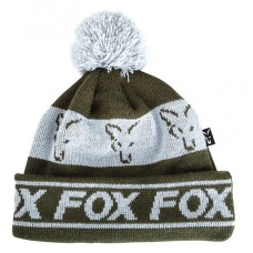 Fox Lined Bobble Hat Green/Silver